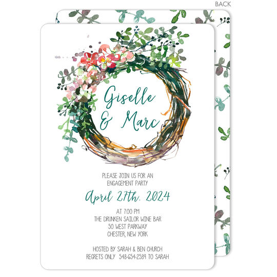 Peony Wreath Invitations